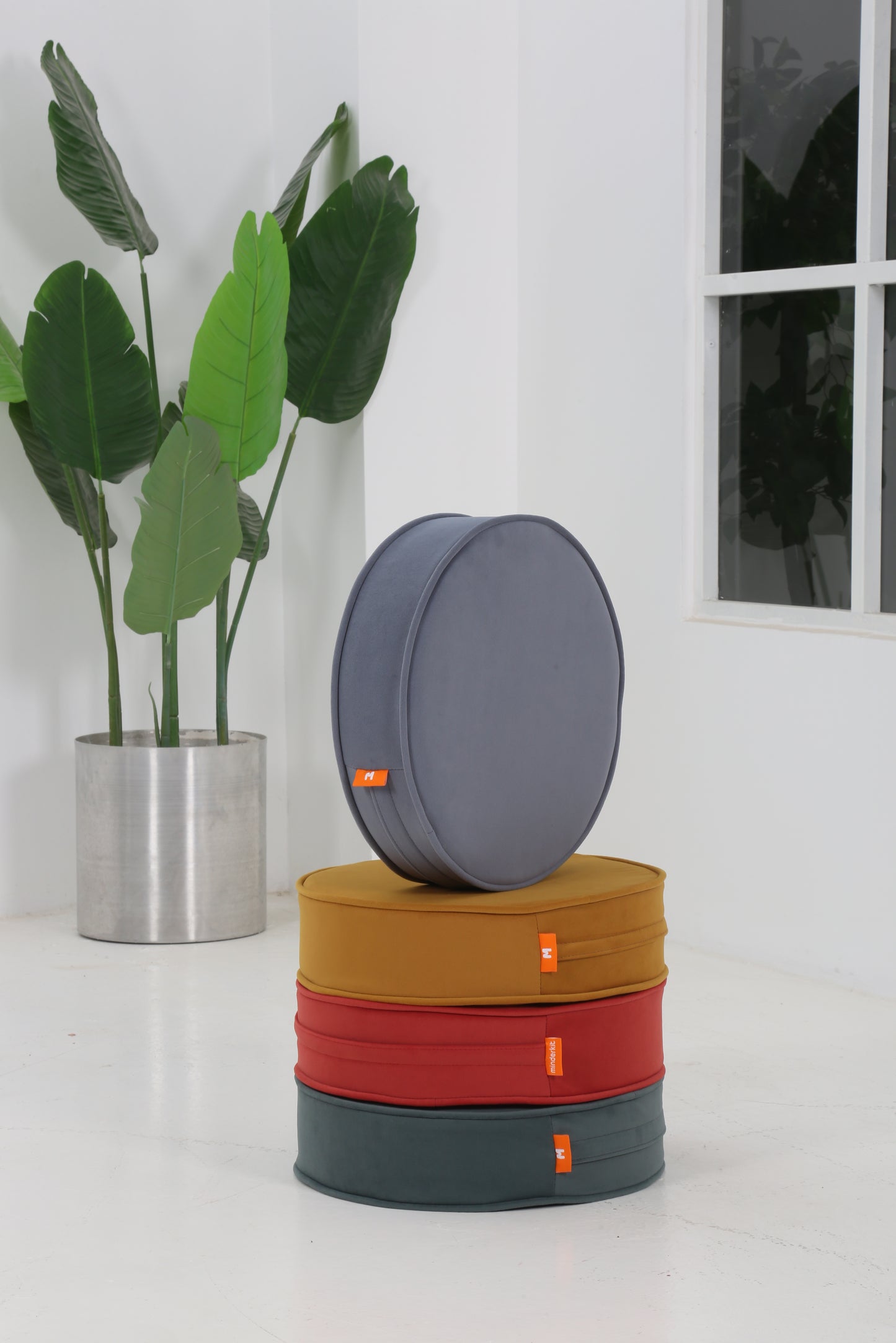 Premium Kumaş Blok Sünger Makaron Minder - Dörtlü Set 40 cm