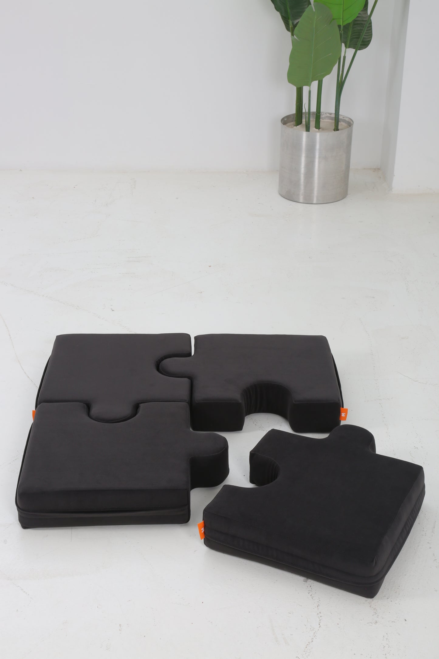 Premium Kumaş Blok Sünger Puzzle Minder Dörtlü Set 40x40 cm