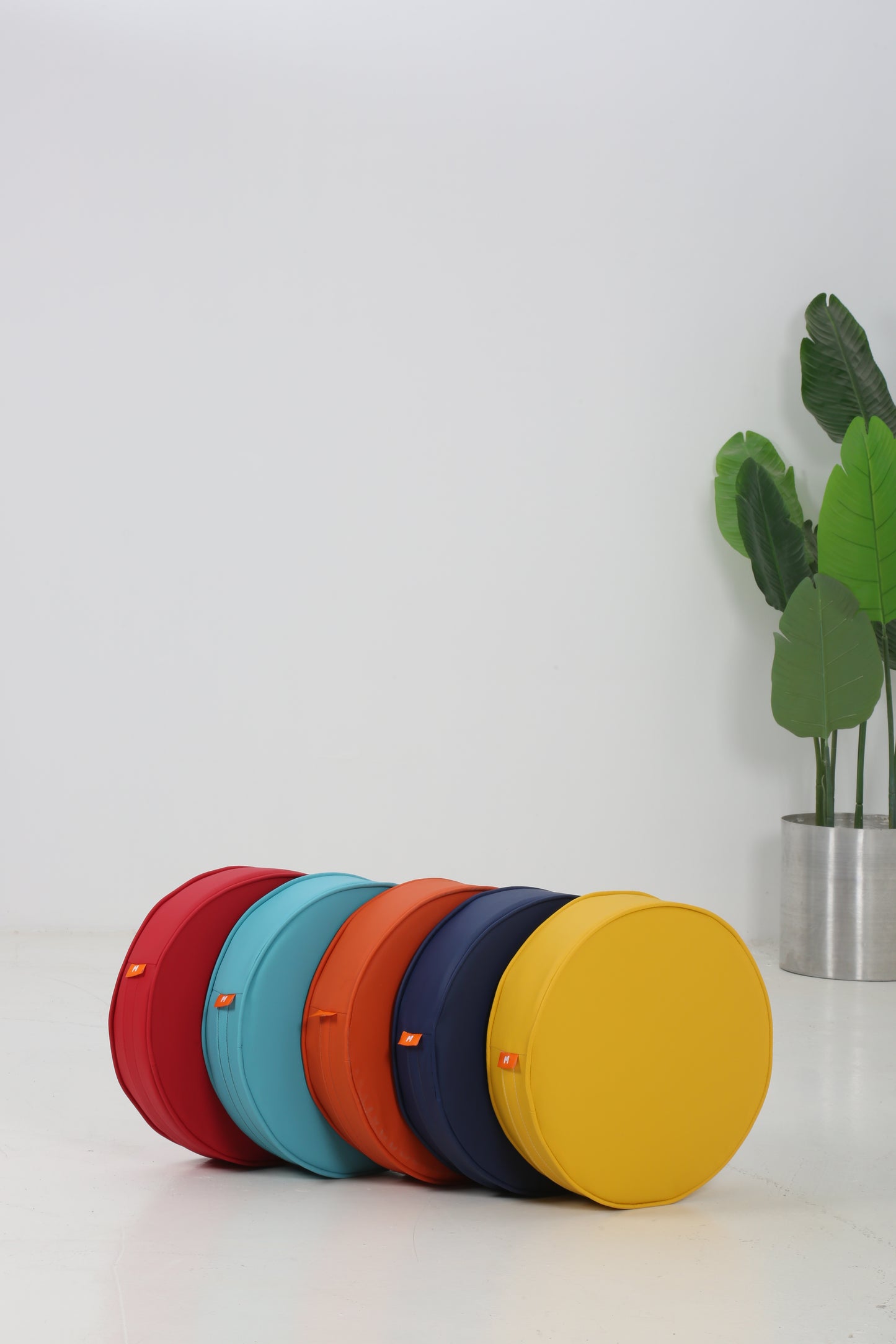 Deri Kumaş Blok Sünger Makaron Minder - Onlu Set 40 cm